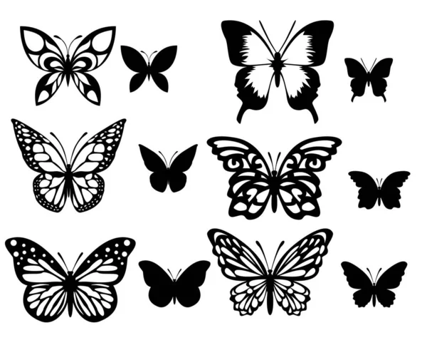 stock vector Butterfly silhouette set. Vector illustration of a butterfly on a white background. Vector illustration