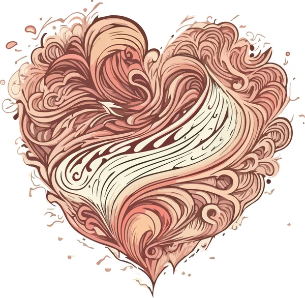 Love Heart Ręcznie Rysowane Element Ilustracja Walentynki Dekoracji Ilustracja Wektora — Wektor stockowy