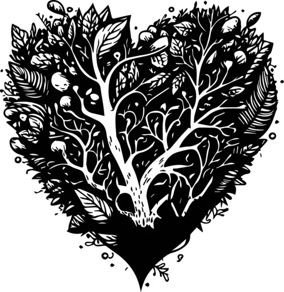 Любовное Сердце Нарисованный Слон Украшения Дня Святого Валентина Векторная Иллюстрация — стоковый вектор