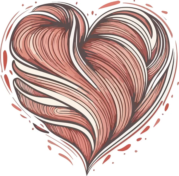 Love Heart Ręcznie Rysowane Element Ilustracja Walentynki Dekoracji Ilustracja Wektora — Wektor stockowy