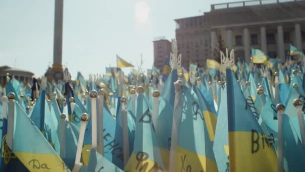 Maidan Nezalezhnosti Praça Independência Kiev Monumento Independência Ucrânia Memorial Aos — Vídeo de Stock