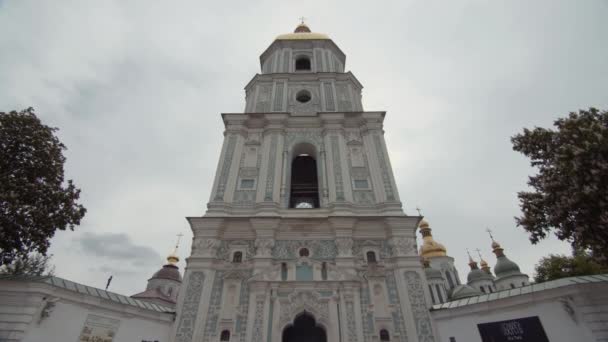 Herrlicher Blick Auf Die Hauptkirche Von Kiew Die Sophienkathedrale Auf — Stockvideo
