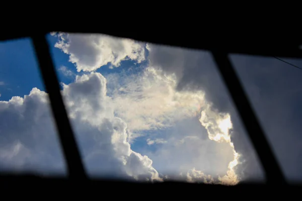 Clouds View Window Blue Sky — Stock Photo, Image