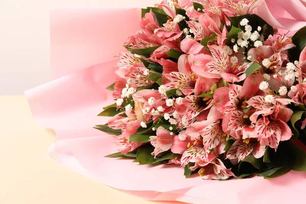 Bouquet Pink Flowers Close — Fotografia de Stock