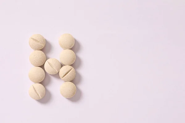 White Pills White Background — Stock Photo, Image
