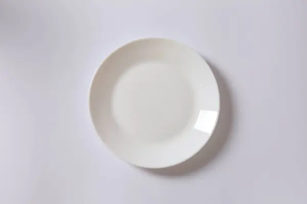 Тарелка Пустая Белая Тарелка Фоне — стоковое фото