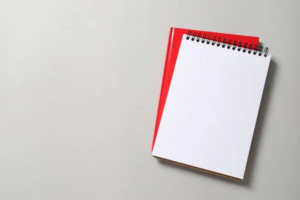 Blank Notebook White Table Top View — Stock Photo, Image