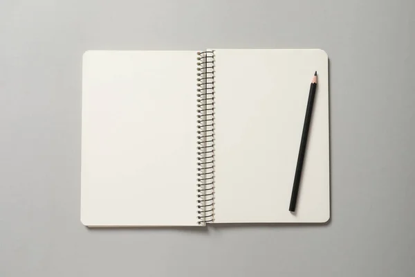 Caderno Lápis Branco — Fotografia de Stock
