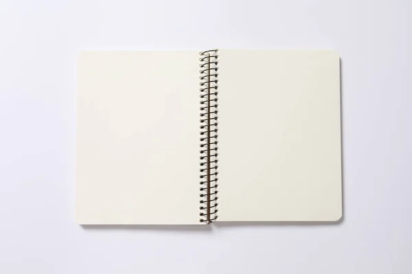 Σημειωματάριο Λευκό Εξώφυλλο Λευκό Φόντο — Φωτογραφία Αρχείου