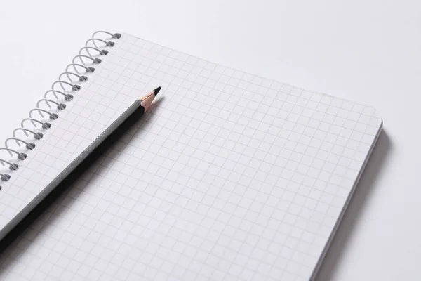 Блокнот Ручка Білому Тлі Крупним Планом — стокове фото