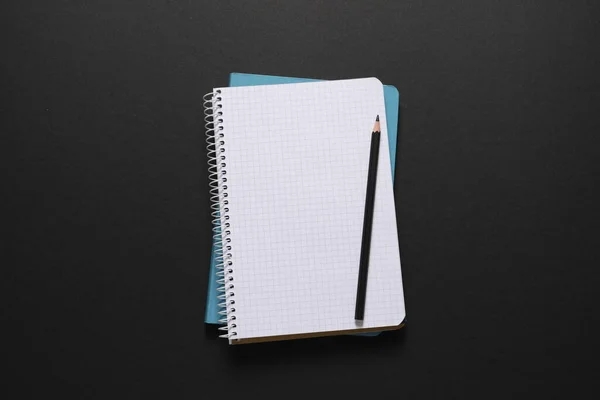 Notebook Fundo Preto Mock Para Design Marca Renderização — Fotografia de Stock