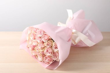 Güzel pembe gül buketi