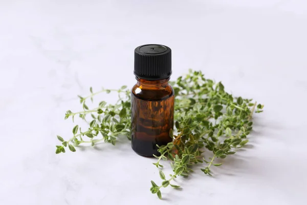 Thyme Oil Gray Marble Texture Background — Stock Photo, Image