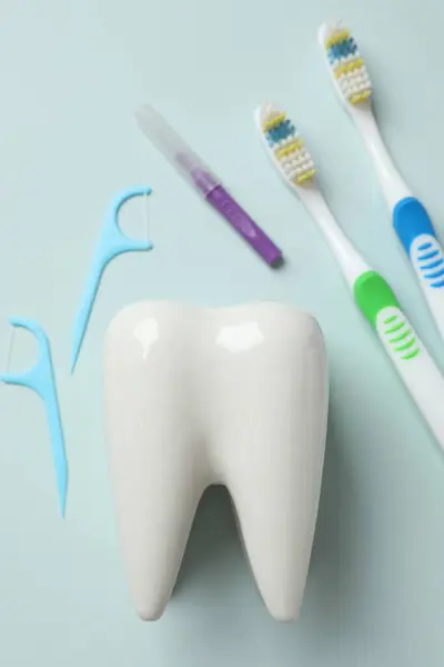 Konzept Der Zahnbehandlung Und Zahnpflege Stockbild