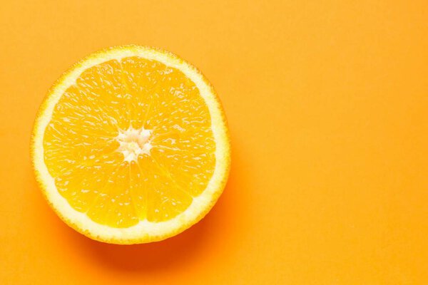 Fresh orange citrus fruit  on colored background