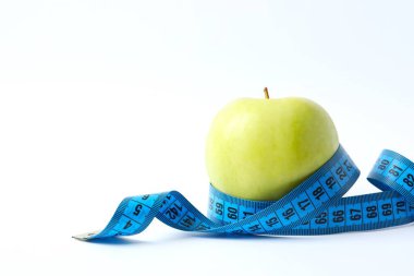 Diet and weight loss, healthy lifestyle, composition with measuring tape