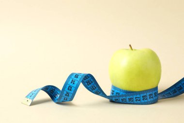 Diet and weight loss, healthy lifestyle, composition with measuring tape