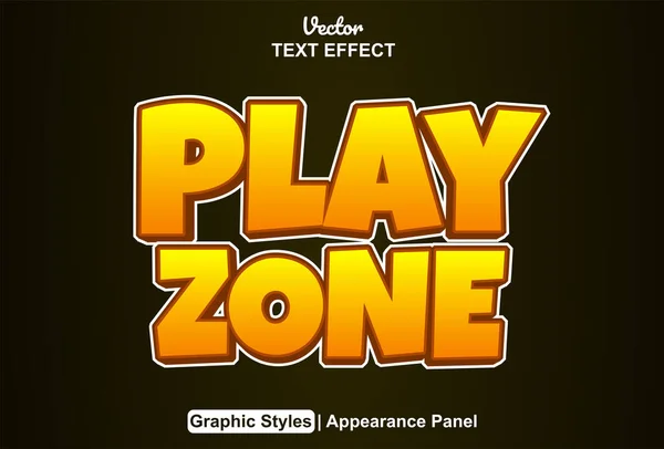 Play Zone Text Effect Orange Graphic Style Editable — Stock Vector