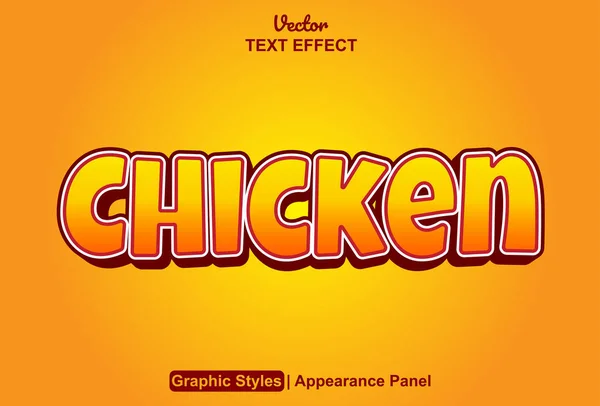 stock vector chicken text effect with orange graphic style and editable.