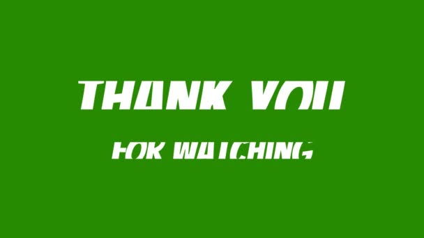 Animación Texto Gracias Por Ver Con Pantalla Verde — Vídeos de Stock