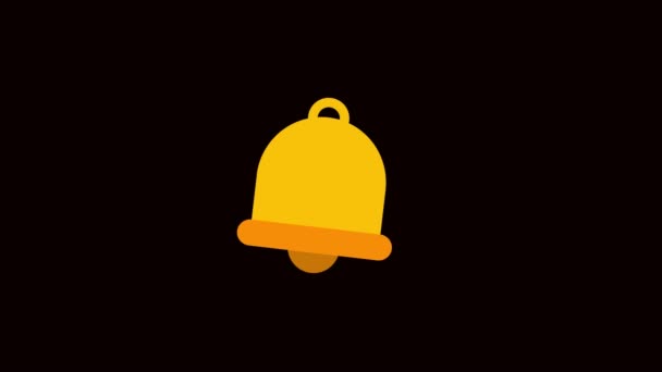 Żółta Ikona Dzwonka Animacja Używana Grafiki Ruchu Zielonym Ekranem — Wideo stockowe