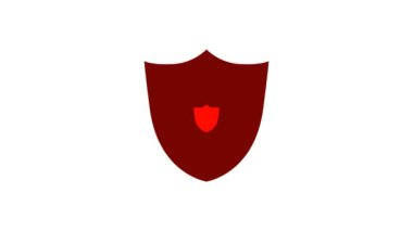 Beyaz arkaplanda kalkan simgesi animasyonu. güvenlik denetimi simgesi.