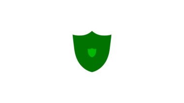 Beyaz arkaplanda kalkan simgesi animasyonu. güvenlik denetimi simgesi.