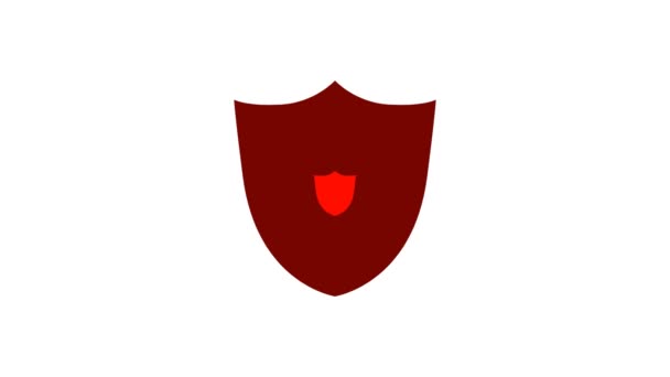 Shield Icon Animation Auf Weißem Hintergrund Symbol Für Sicherheitsprüfung — Stockvideo