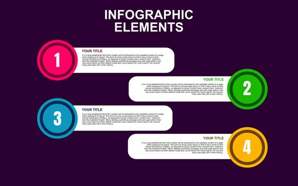 infographic element design with 4 colorful steps for presentation and business. infographic planning design for presentations.