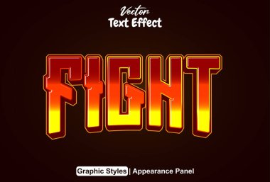Turuncu grafik biçimli ve düzenlenebilir metin efekti ile dövüş.