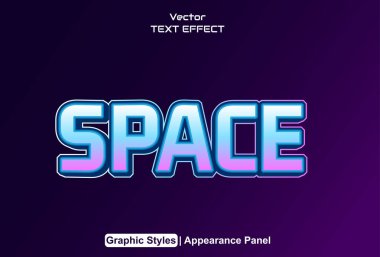 Gelecekçi mavi biçiminde uzay metin efekti ve düzenlenebilir