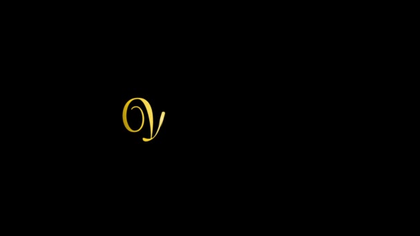 情人节快乐的文字动画与黑色和金色的屏幕 情人节祝福的动画 — 图库视频影像