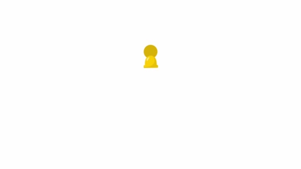 Желтый Колокол Анимации Колокол Икона Анимации Плоский Стиль Белый Фон — стоковое видео