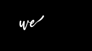 Hoş geldin metin animasyonu. beyaz el yazısıyla metin canlandırması.