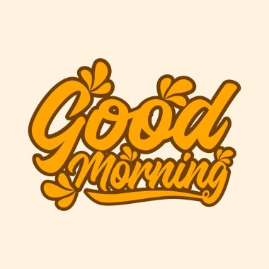 Günaydın tipografi tasarımı. Günaydın turuncu tipografi tasarımı.