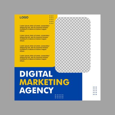 Sosyal medya ürünlerin tanıtımı için mavi ve sarı olarak dizayn edildi..