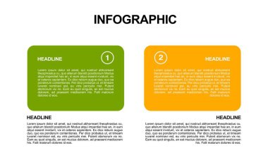 iş ve sunumlar için renkli 2 basamaklı bilgi şablonu.