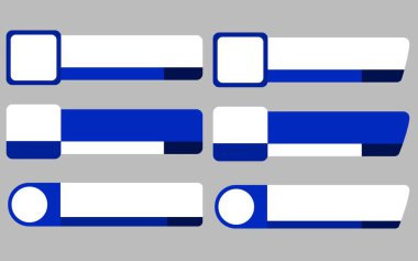 Videolarınız için alt üçte altı stil mavi ve beyaz animasyon grafikleri.