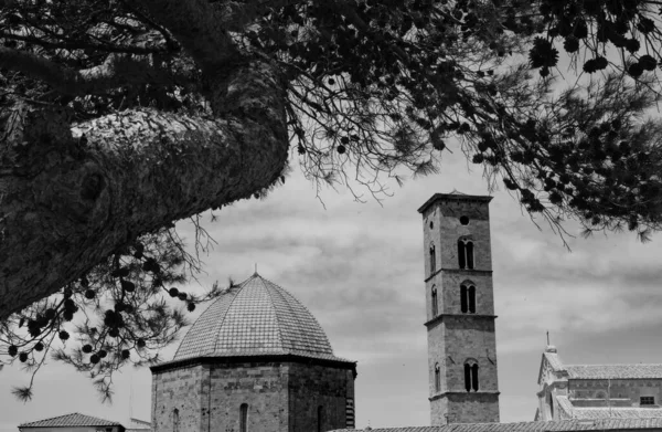 Вид Баптистерію Сан Джованні Історичному Центрі Вольтерра Діоцез Вольтерра Тоскана — стокове фото