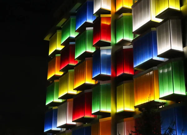 stock image Terrace Detail Illuminated at Night