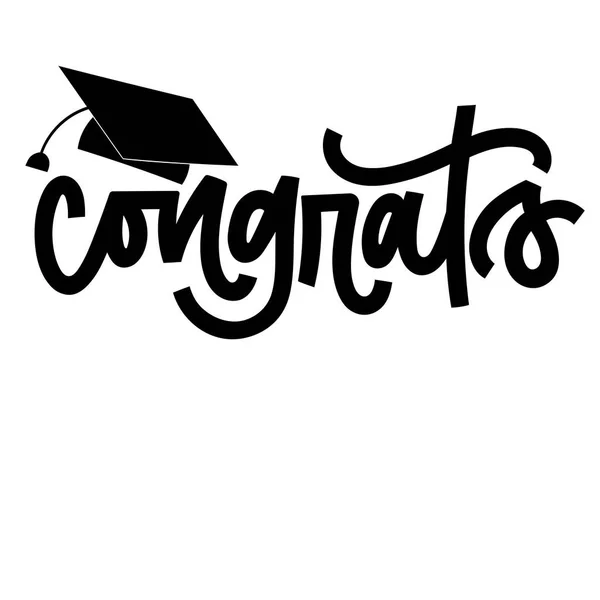 Congrats Text Graduation Cap — Stock Photo, Image