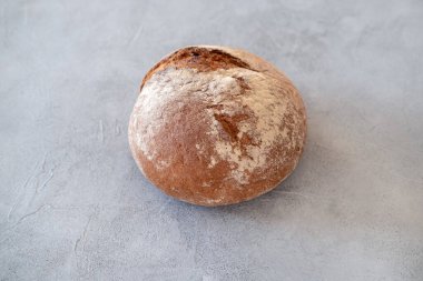 Freshly baked on concrete background. Top view. Copy space