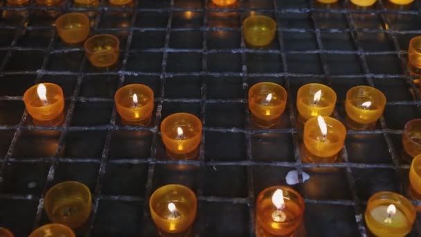Burning Candles Catholic Christian Church — Stock Video