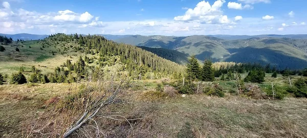 Uitzicht Vanaf Top Van Een Hoge Berg Karpaten Ukraïne — Stockfoto