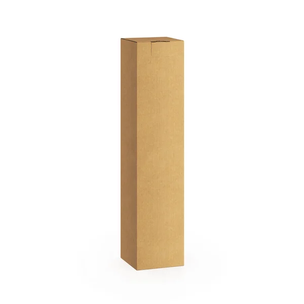 Boyutlu Karton Işi Kahverengi Renk Gölgeli Beyaz Arkaplan — Stok fotoğraf