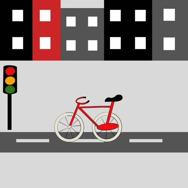 Ein Fahrrad Der Stadt — Stockfoto