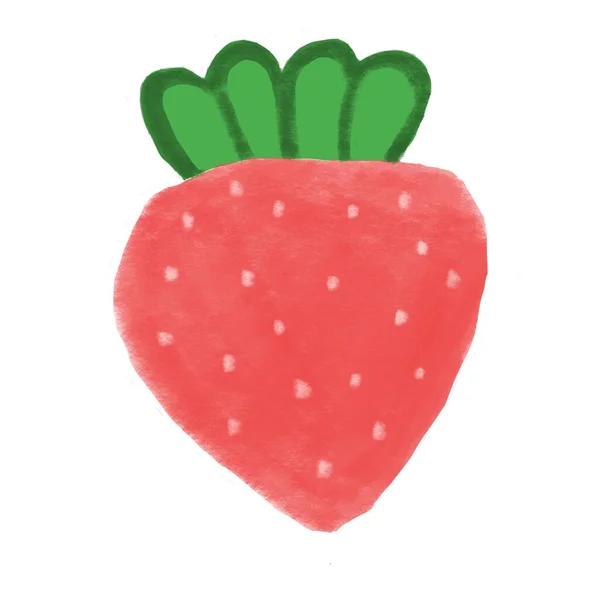 Erdbeere Mit Blatt Zur Illustration — Stockfoto