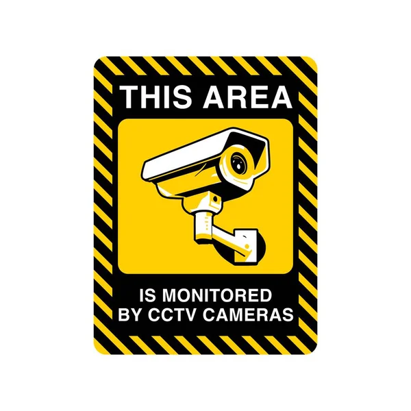Cámara Seguridad Esta Área Monitoreada Por Cámaras Cctv Signo Colores — Archivo Imágenes Vectoriales