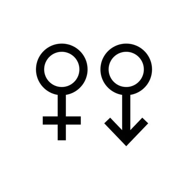 Mannelijke Vrouwelijke Geslacht Symbolen Lijn Vector Pictogram Geïsoleerd — Stockvector