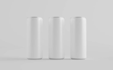 250 ml / 8.4 ons. Alüminyum kutu maketi. Üç kutu. Blank Label. 3B Görüntü